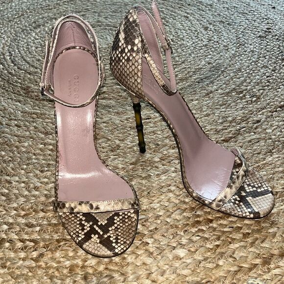 Gucci Bamboo Nude Python Stiletto size 8 - Picture 1 of 7